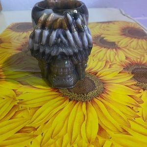 Set of 3 skull candle holder